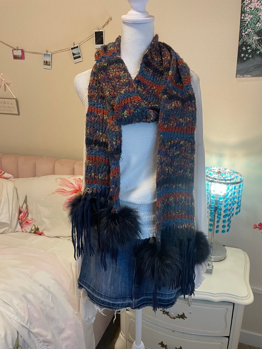 multicolor knit scarf